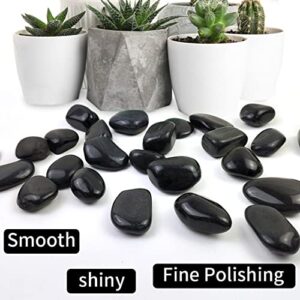 5LB Black Decorative Rocks - 0.6-1.2 inch Natural Black Rocks for Plants, Garden Paving Stones,Black Pebbles for Plants, Black Stones for Vases,Succulents,Garden Landscaping Rocks