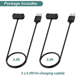 Charger for Amazfit T-Rex Pro, GTS 4 Mini, GTS 2 Mini, GTS 2e, GTS 2, GTR 2, GTR 2e, Bip 5, Bip 3, Bip U Pro, Smart Watch Charging Cable Cord [2-Pack, 3.3ft/1m] (2)