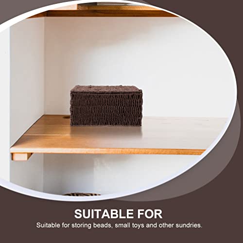 Desktop Wicker Woven Storage Box: Multipurpose Storage Box Sundries Storage Container Basket for Home Hotel Office