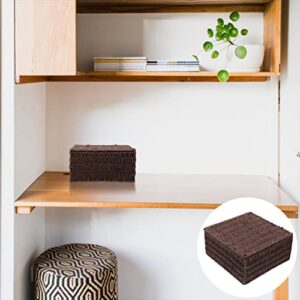 Desktop Wicker Woven Storage Box: Multipurpose Storage Box Sundries Storage Container Basket for Home Hotel Office