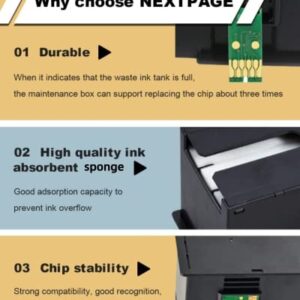 NEXTPAGE T6711 Ink Maintenance Tank with chip Remanufactured for WF7710 WF7720 WF3620 WF3640 WF7110 WF7610 WF7620 Printer (T671100 Ink Maintenance Box 1 Pack)