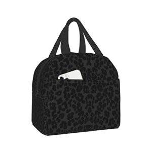 lunch bag for women men cheetah black leopard insulated lunch box for adult reusable lunch tote bag for work picnic or travel