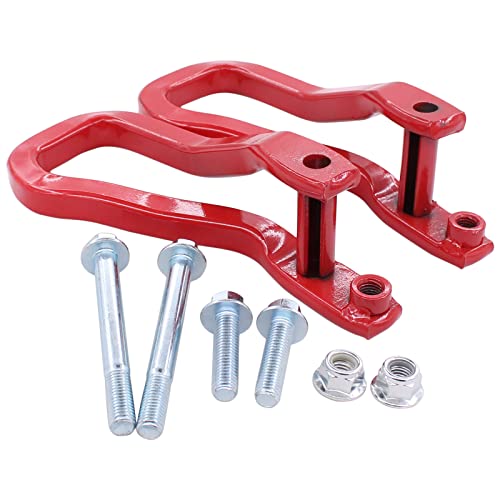 XtremeAmazing 2Pcs Red Front Driver and Passenger Side Tow Hook Kits for Sierra 1500 2019-2021