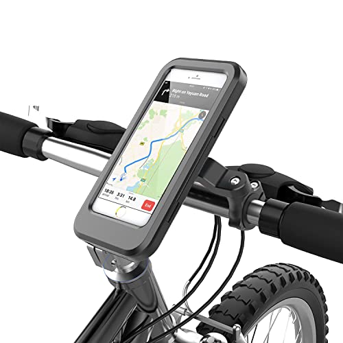 Waterproof Bike Phone Mount Motorcycle Phone Holder, Bicycle Phone Holder for Electric Bike, Spinning Bike, Scooter.