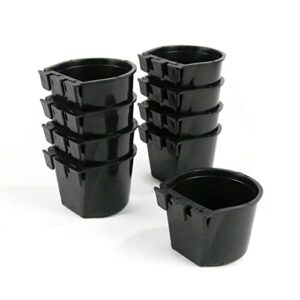 the rop shop | (pack of 8) black cage cup hold 0.5 pint / 8 fl oz to hang feed & water for pets