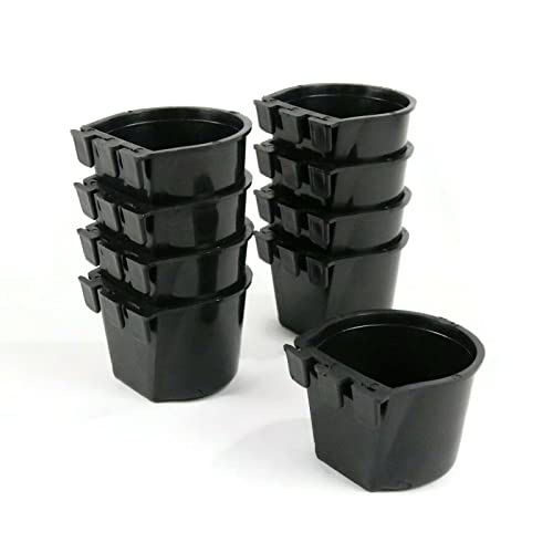 The ROP Shop | (Pack of 8) Black Cage Cup Hold 0.5 Pint / 8 fl oz to Hang Feed & Water for Pets