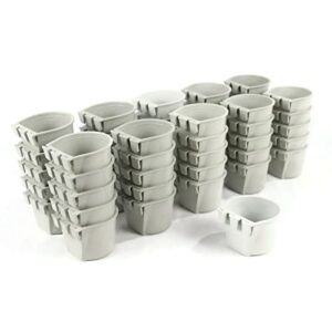 the rop shop | (pack of 50) gray cage cups hold 0.5 pint / 8 fl oz to hang feed & water for pet