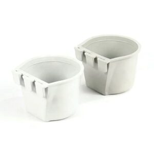 the rop shop | (pack of 2) gray cage cups for feed & water for poultry, ducks, birds, hamsters