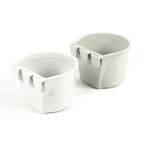 The ROP Shop | (Pack of 2) Gray Cage Cups for Feed & Water for Poultry, Ducks, Birds, Hamsters