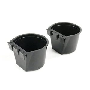 the rop shop | (pack of 2) black cage cups for chickens, dogs, pheasants, rabbits feed & water