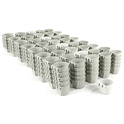 The ROP Shop | (Pack of 200) Gray Cage Cups for Chickens, Dogs, Pheasants, Rabbits Feed & Water