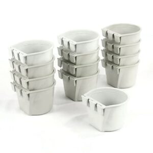 the rop shop | (pack of 12) gray cage cups for feed & water for chickens, dogs, pheasants, rabbits