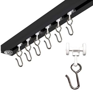 room/dividers/now ceiling curtain track set - comes with track, roller hooks, installation hardware, saw, and end cap and curtain rail ceiling gliders set - plastic body and wheels with steel hook