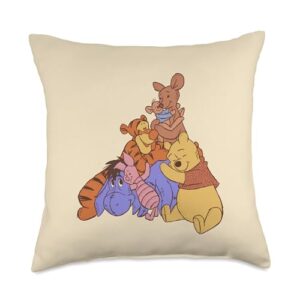 disney winnie the pooh hundred acre kanga roo group hug throw pillow, 18x18, multicolor