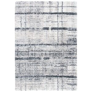 safavieh fontana shag collection area rug - 10' x 14', ivory & grey, modern design, non-shedding & easy care, 2-inch thick ideal for high traffic areas in living room, bedroom (fnt855a)