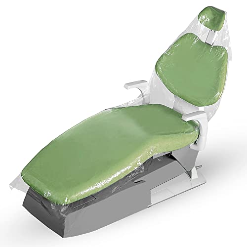 Pruvade Dental Full Chair Covers - 29" x 80" |Box of 125| Disposable Clear Plastic Sleeve Protectors, Waterproof Plastic Cover Sleeves for Dental Chair, Seat, Headrest, Tattoo Chair and Hydraulic Bed