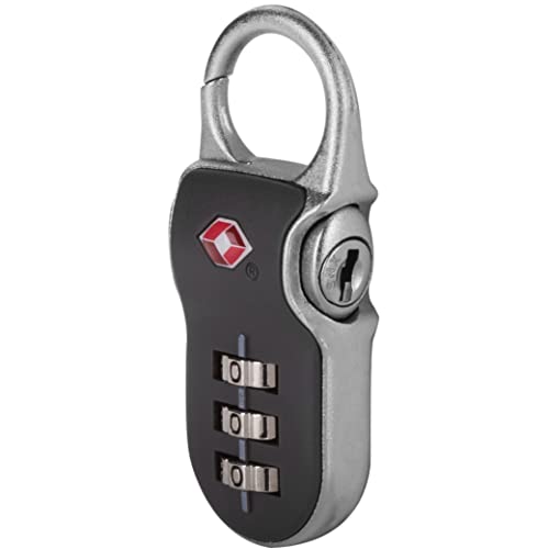 Yale TSA Approved Combination Travel Luggage Lock with Clip for Backpack, Suitcase, and Accessories (Gray)