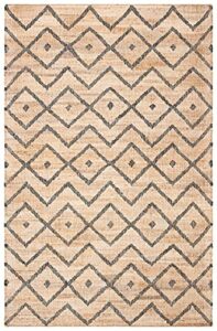 safavieh kilim collection accent rug - 2'3" x 5', natural & charcoal, handmade moroccan boho jute & cotton, ideal for high traffic areas in entryway, living room, bedroom (klm750a)