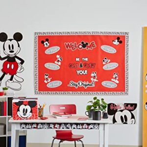 Eureka 845665 Disney Retro Mickey Mouse Poses Decorative Classroom and Bulletin Board Trim for Teachers, 2.25" Wide with 37 Feet Total, Multicolor, 12 Strips