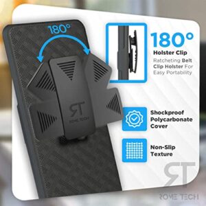 Rome Tech Belt Clip Phone Case for Moto G Stylus 2022 5G - Heavy Duty Shell Holster Combo - Rugged Cover with Kickstand Compatible with Motorola G Stylus 2022 5G - Black