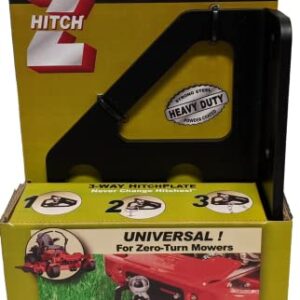 ZHitch Zero-Turn 3-Way Hitch Plate - Ball Hitch, Rugged Pin Hitch Hole and Dual Tow Loops - Universal Fit - for Lawn Mowers, ATV, Boat, Golf Carts and More