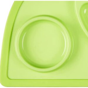 Infantino All-in-One Lil’ Foodie Tray - Green - BPA-Free, Food-Grade, Divided Food & Sippy Cup Sections - Dishwasher-Safe - for Babies & Toddlers 4M+