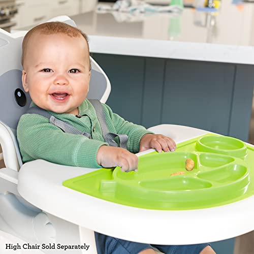 Infantino All-in-One Lil’ Foodie Tray - Green - BPA-Free, Food-Grade, Divided Food & Sippy Cup Sections - Dishwasher-Safe - for Babies & Toddlers 4M+