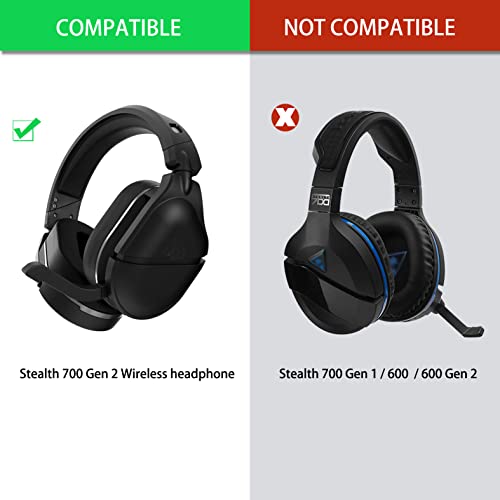 700 Gen 2 Earpads Replacement EarPads Ear Cushion Cover Compatible with Turtle Beach Stealth 700 Gen 2 Wireless Gaming Headset (Black Fabric)