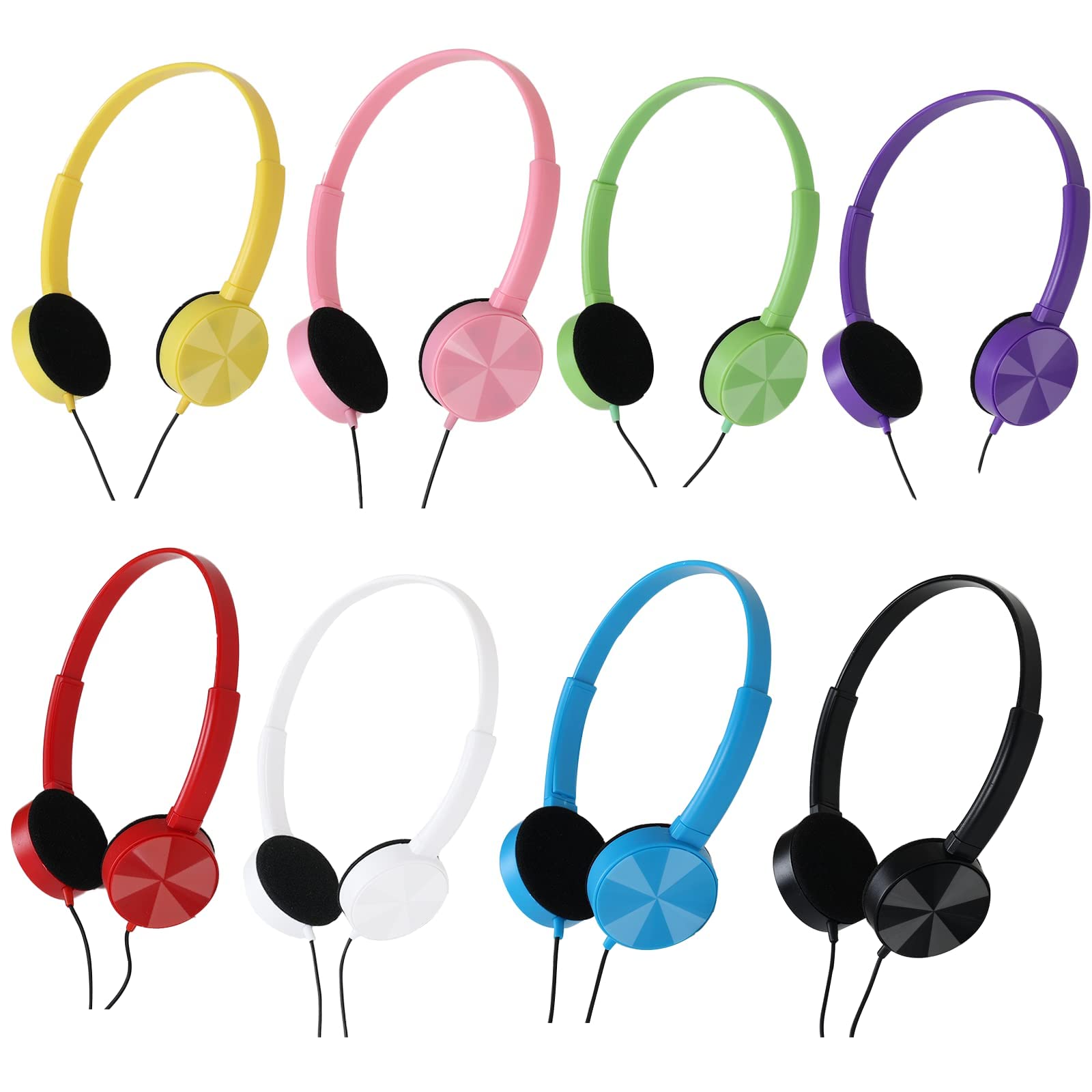 DAYMEY Headphone for School, Classroom, Airplane, Hospital, Students,Kids and Adults- 8 Pack Mixed Colors (color2)…