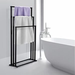 huyear free standing towel rack for bathroom metal floor towel racks for bathroom freestanding towel stand suitable for home storage kitchen pool accessories 3 tier