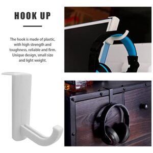 VizGiz 2 Pack Headphone Stand Hook Headset Holder Hanger Stick-on Support for Computer Over Ear Earphone PC Monitor Screen Edge Desk Top Wall Gaming Storage Rack Organizer