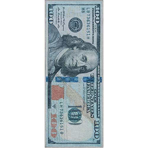Well Woven Money Collection New Hundred Dollar Bill 2' x 5' Runner Rug