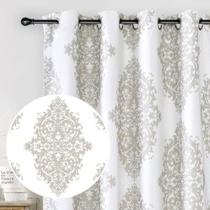driftaway curtains for bedroom room darkening blackout curtain 84 inch medallion european floral drapes for living room damask pattern lined window treatments grommet 2 panels