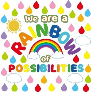 we are a rainbow of possibilities bulletin board set motivational rainbow cutouts inspirational back to school classroom decoration 64pcs