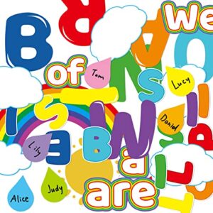 We are A Rainbow of Possibilities Bulletin Board Set Motivational Rainbow Cutouts Inspirational Back to School Classroom Decoration 64Pcs