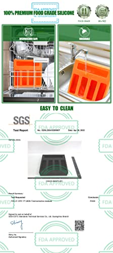 Silicone Ziplock Bag Organizer for Kitchen Drawer Pantry Organization, Compatible with Ziploc, Solimo, Hefty, Glad All Brands Plastic Food Storage Bags, Fits Gallon, Quart, Sandwich, Slider Quart, Snack Baggie, 5 Slots, Orange