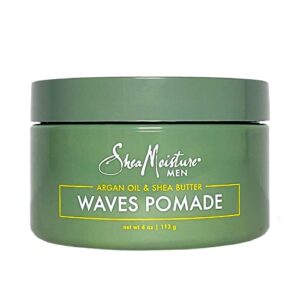 sheamoisture men waves pomade argan oil and shea butter - hair care styling product for frizz control and waves - men's styling hair wax 4 oz (1)