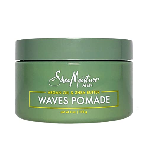 SheaMoisture Men Waves Pomade Argan Oil and Shea Butter - Hair Care Styling Product for Frizz Control and Waves - Men's styling hair wax 4 oz (1)