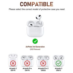 PHOEACC Cute Airpod Gen 3 Case 2021 (NOT Fit Airpod Pro) Flowers with Shell Pearl Keychain Luxury Marble Protective Cover Compatible with AirPods 3rd Generation Case for Girls Women (Floral)