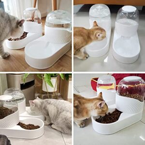 WERTSW Automatic Dog Cat Feeder and Water Dispenser Set 2L, Gravity Pet Food Feeder Dog Water Bowl Dispenser, 100% BPA-Free & Easily Clean, Self Feeding Station for Dogs Cats Pets Animals, Orange