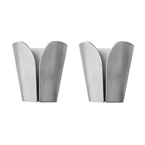 KES Kitchen Towel Hooks Self Adhesive Dish Towel Hand Towel Hook Holder Rustproof 2 Pack Stainless Steel Brushed Finish, AH7201-2-P2