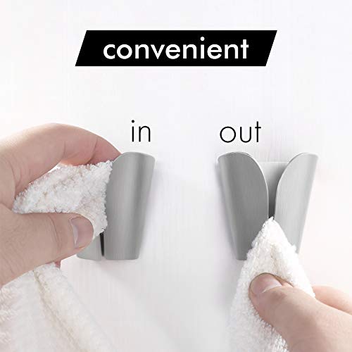 KES Kitchen Towel Hooks Self Adhesive Dish Towel Hand Towel Hook Holder Rustproof 2 Pack Stainless Steel Brushed Finish, AH7201-2-P2