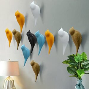 WFJDC Creative Bird Shape Home Decoration Storage Resin Wood Grain Rear Coat Hanger Hook (Color : D, Size : 10.5X 4 x 4cm)