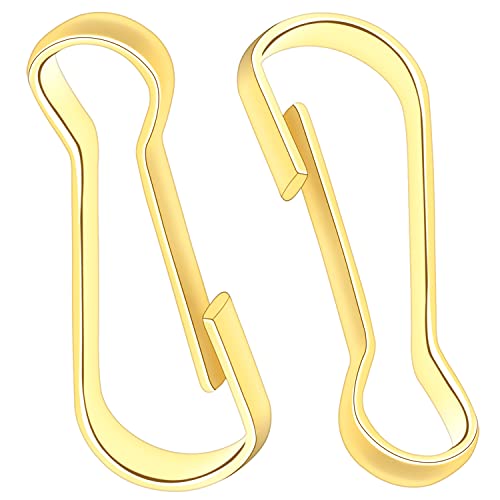 Mini Skater 0.63" Mini Metal Spring Hooks, Tiny Stainless Steel Lanyards Snap Clip Hooks, Keyring Accessory for Purse,Curtains,Jewelry Ring Craft and ID Card Key Chain Clip Parts(Light Gold, 200Pcs)