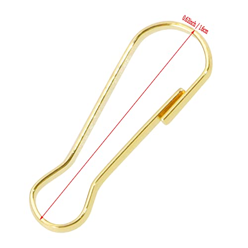 Mini Skater 0.63" Mini Metal Spring Hooks, Tiny Stainless Steel Lanyards Snap Clip Hooks, Keyring Accessory for Purse,Curtains,Jewelry Ring Craft and ID Card Key Chain Clip Parts(Light Gold, 200Pcs)