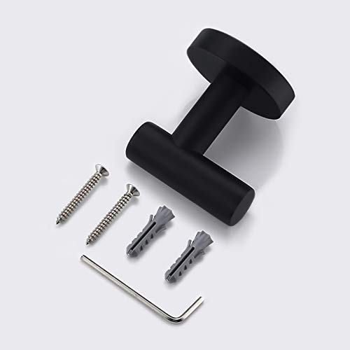 KES Bathroom Towel Hook Robe Hook Coat Hook Shower Kitchen Wall Hanging Hooks Wall Mount SUS 304 Stainless Steel Matt Black, A2164-BK