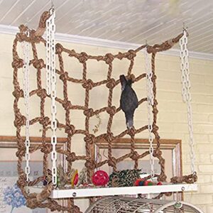lizhoumil bird climbing net bird toy parrot hanging rope swing net game rope ladder chew toy for parakeet,cockatiel,cockatoo,conure,mini macaw