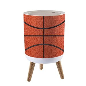 phaibhkerp small trash can with lid basketball garbage bin round waste bin press cover dog proof wastebasket for kitchen bathroom living room 1.8 gallon