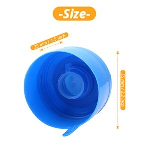 MJIYA 2PCS 5 Gallon Non-Spill Caps,Replacement Water Bottle Snap On Cap Anti Splash Peel 2 Piece