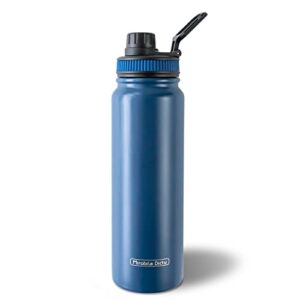 mirabile dictu vacuum-insulated stainless-steel water bottle 27oz - cold and hot drinks sport water bottle with a handle and a leakproof spout screw lid, sweat-proof modern flask with wide mouth